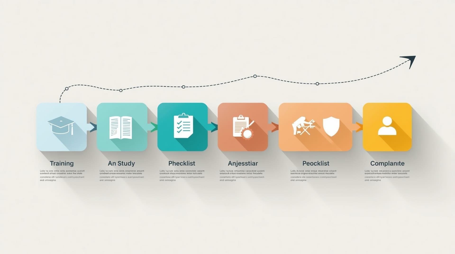 Step by step crane signalperson certification process illustrated as flowing five stage infographic